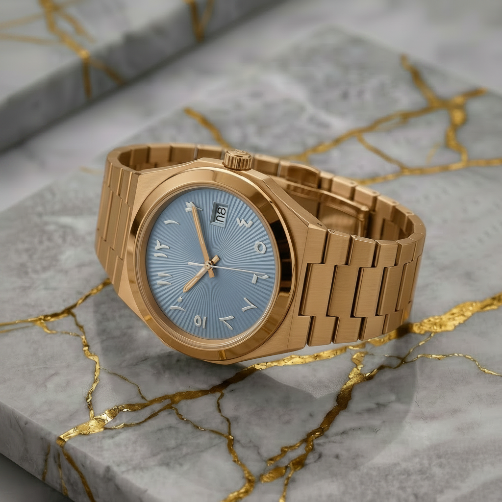 Rose Gold Blue Watch without Nexus
